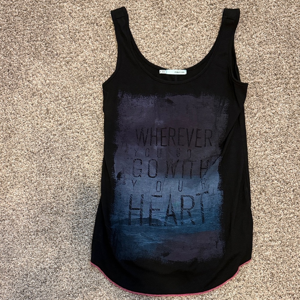 Maurices Black and Blue Graphic Tank Top